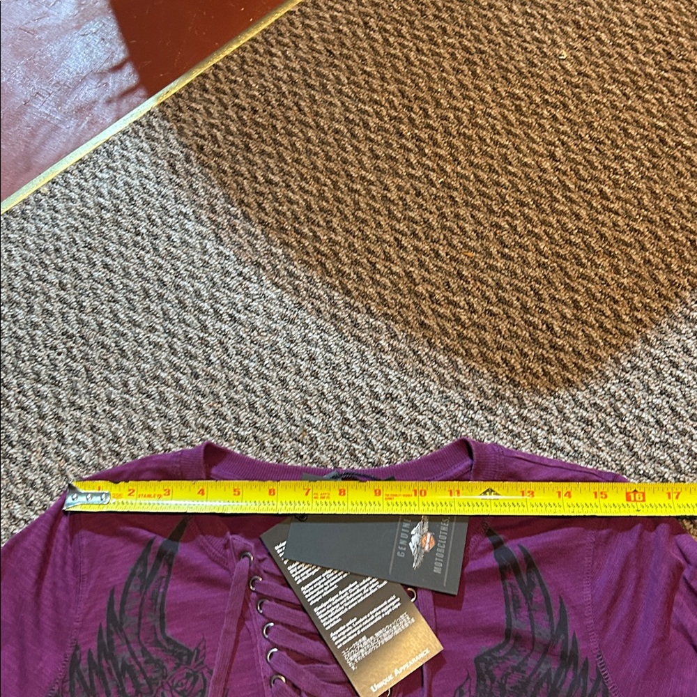 Harley-Davidson Women's Purple Lace-Up Top - Picture 5 of 7